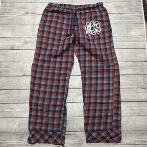 Woolrich Plaid Flannel Pajama Pants size Medium Monogrammed wCg